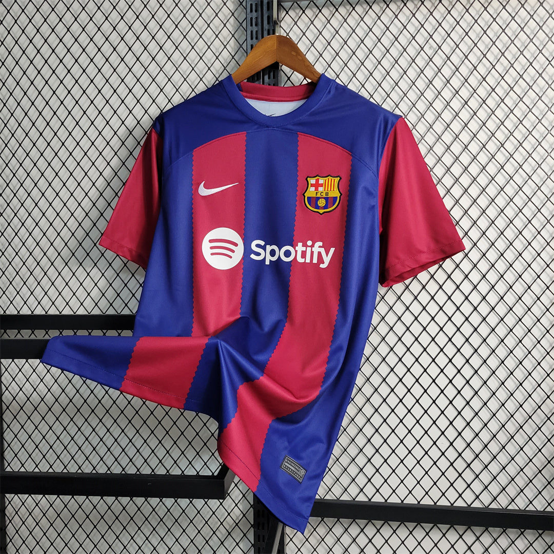 FC Barcelona 2023/24 Home Kit Robert Lewandowski Nike Fan Version Home Soccer Jersey - Red & Blue