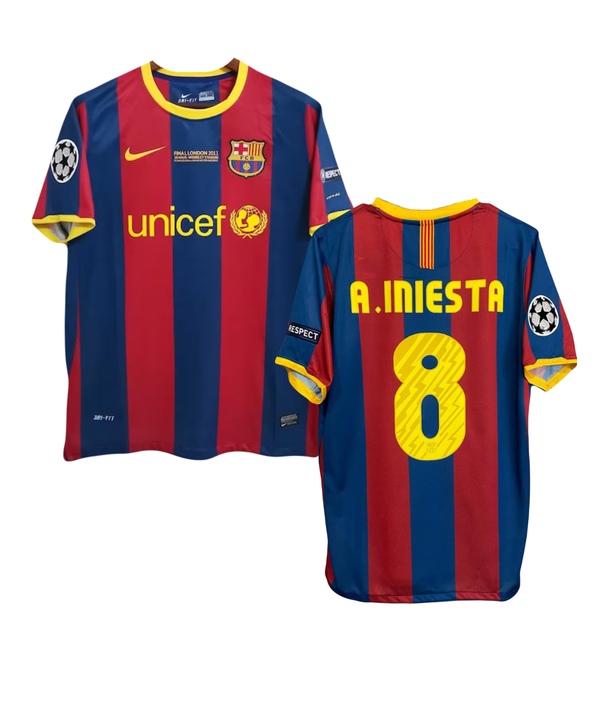 Andres Iniesta FC Barcelona Nike 2010/11 UEFA Champions League Final Authentic Home Jersey - Blue & Red