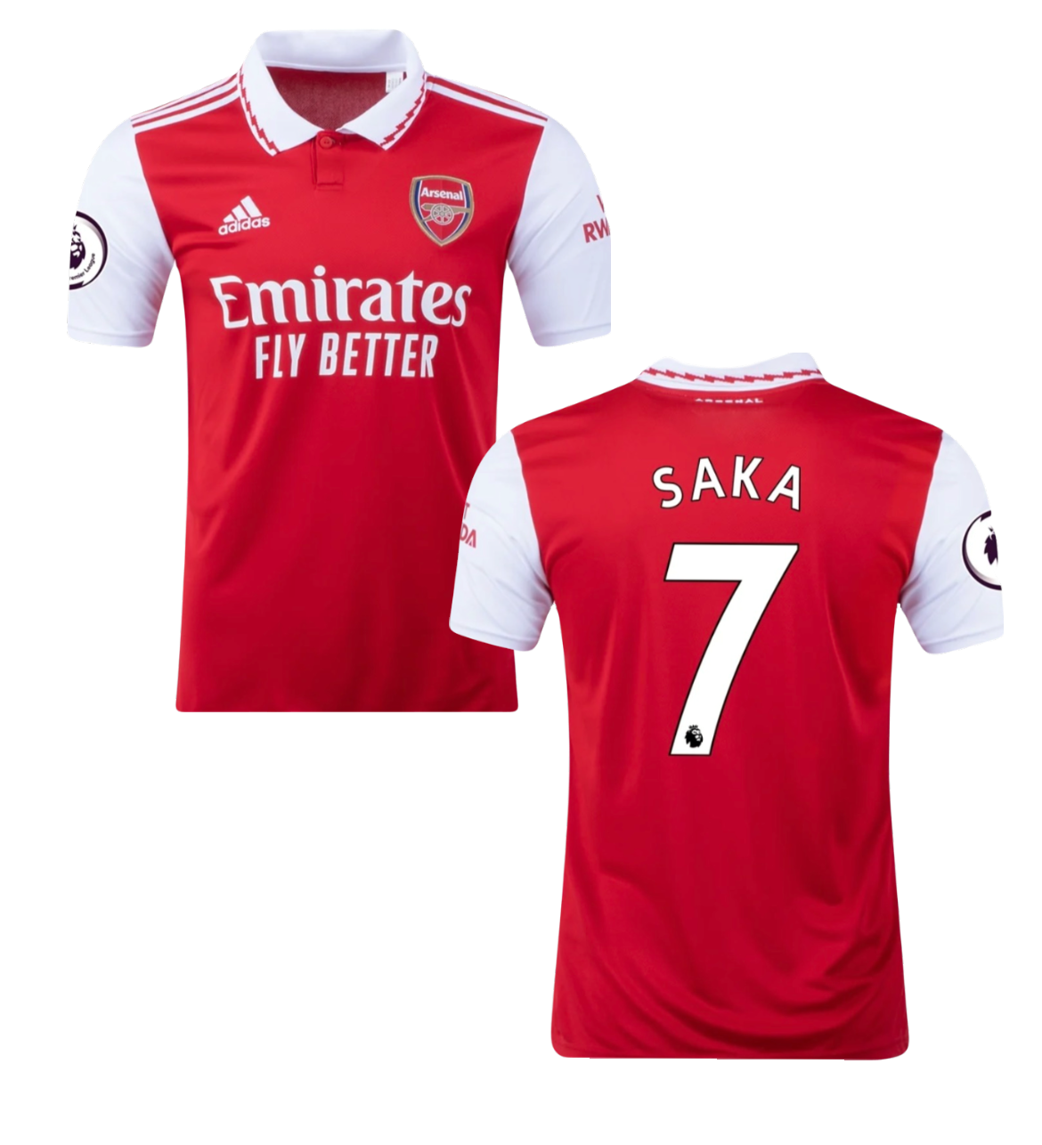 Bukayo Saka Arsenal 2022/23 Authentic Adidas On-Field Player Version Home Jersey - Red