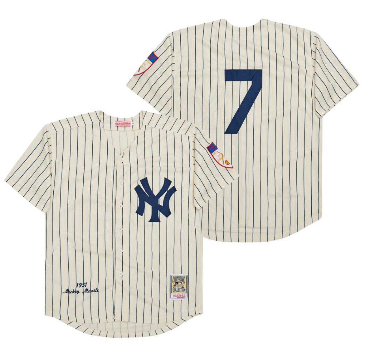 Mickey Mantle New York Yankees Mitchell & Ness Throwback Authentic Jersey -  Cream