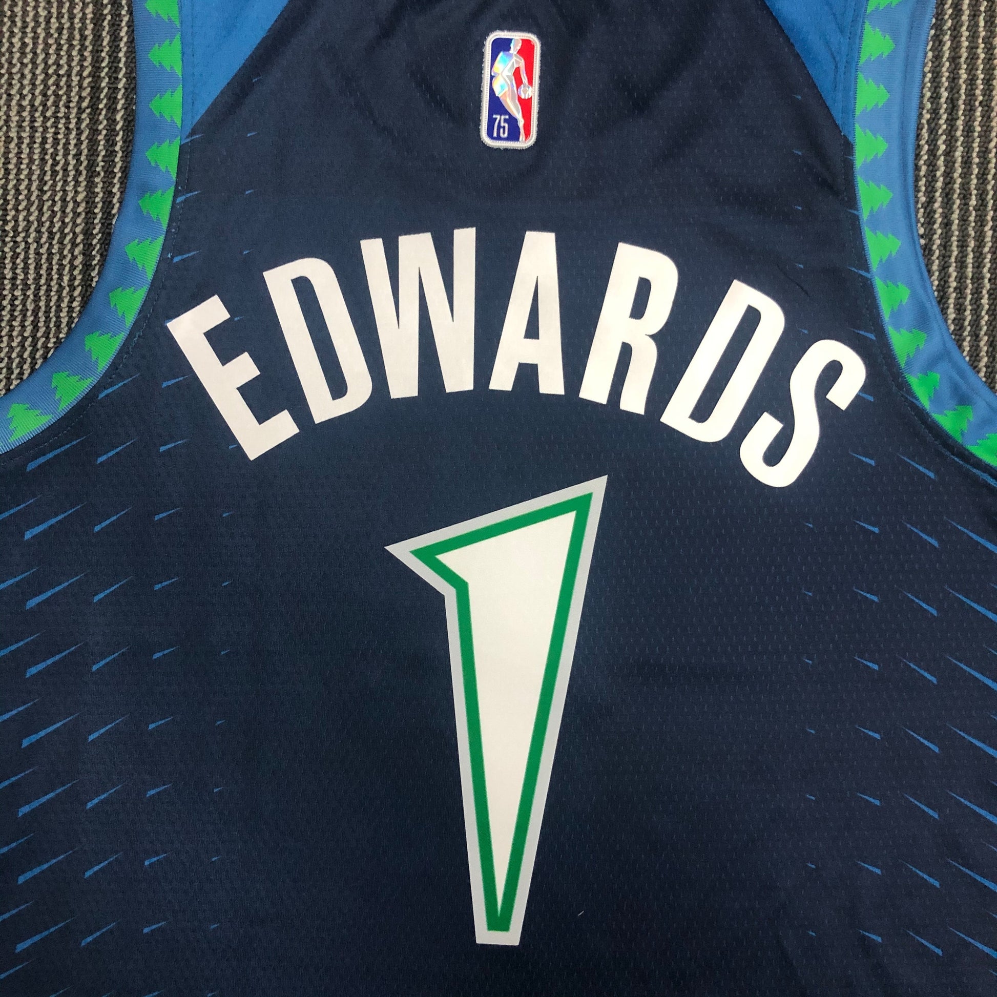 NBA_ Jersey Minnesota Timberwolves''Men D'Angelo Russell Anthony Edwards  Karl-Anthony Towns McKinley Wright IV Custom 75th Anniversary Anthracite