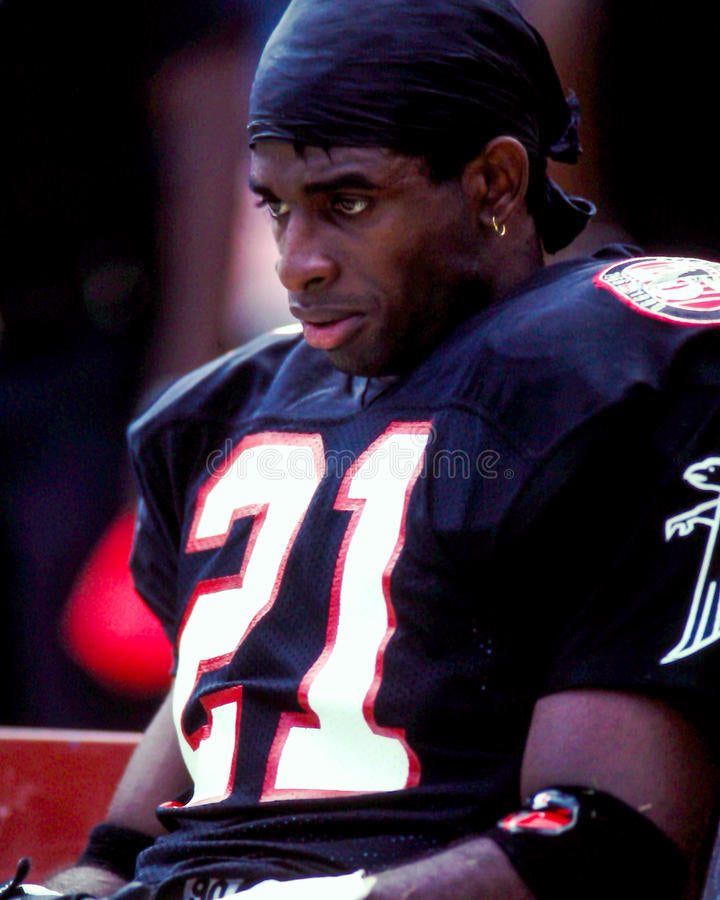 Atlanta Falcons Deion Sanders Rare Mitchell & Ness Big & Tall NFL 1992 Black Legendary Throwback Jersey