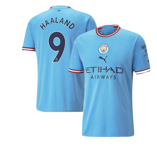 Erling Haaland Manchester City 2022/23 Home Kit Authentic Puma Player Jersey - Baby Blue