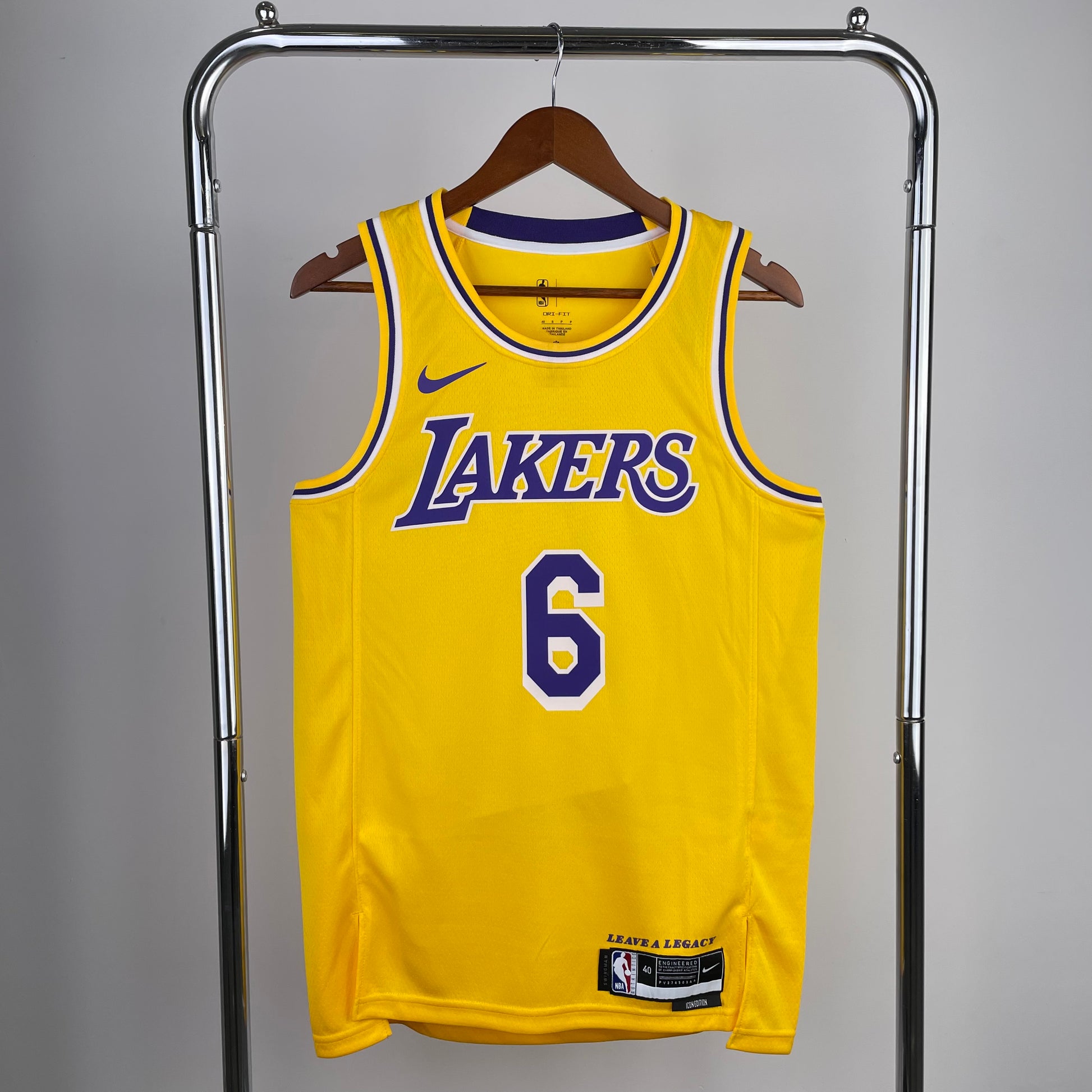 Nike, Shirts, 0 Stitched Lebron James Lakers Gold Jersey